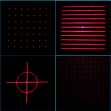 An image illustrating the versatility of Diffractive Optical Elements (DOEs) in laser applications.